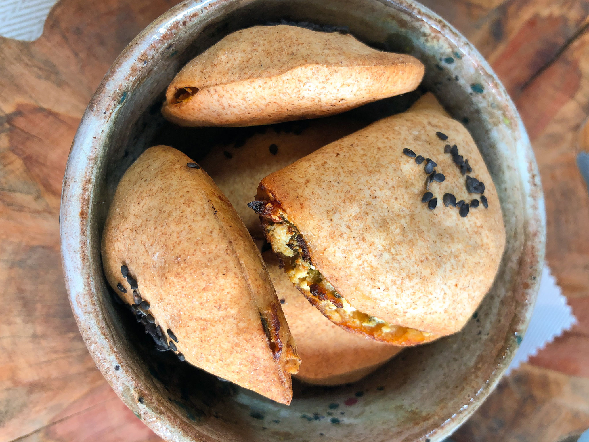 Calzone de ricota com tomate seco