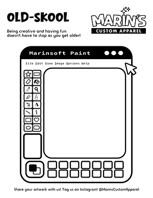 Retro paint coloring page by Marin's Custom Apparel