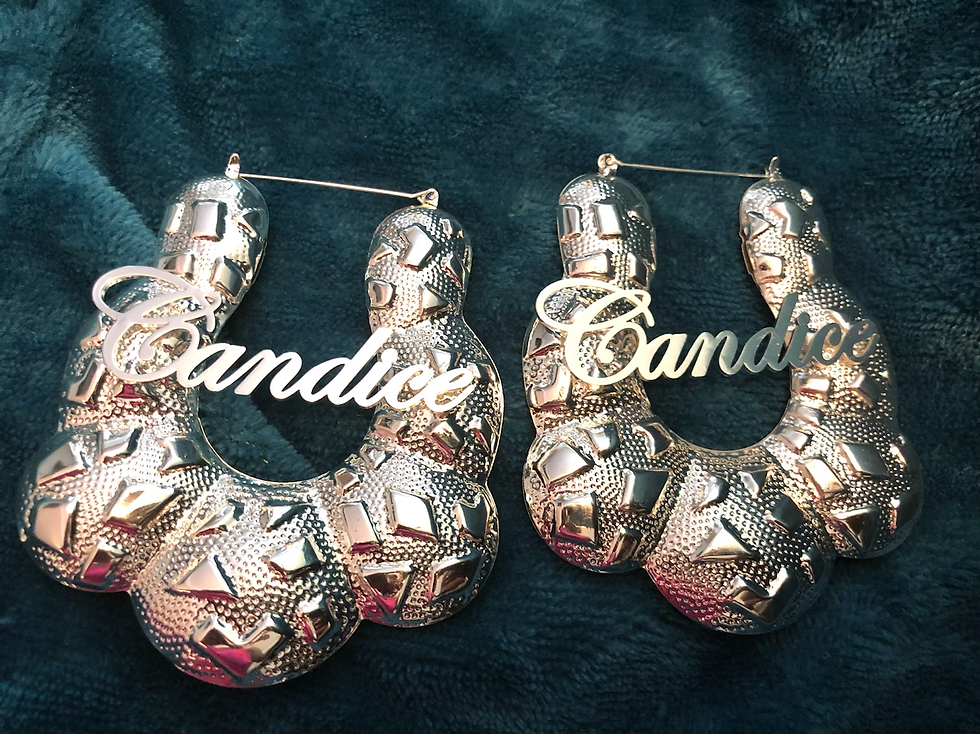 Thumbnail: 🤩Gold or Silver Door Knocker Personalized Custom Earrings