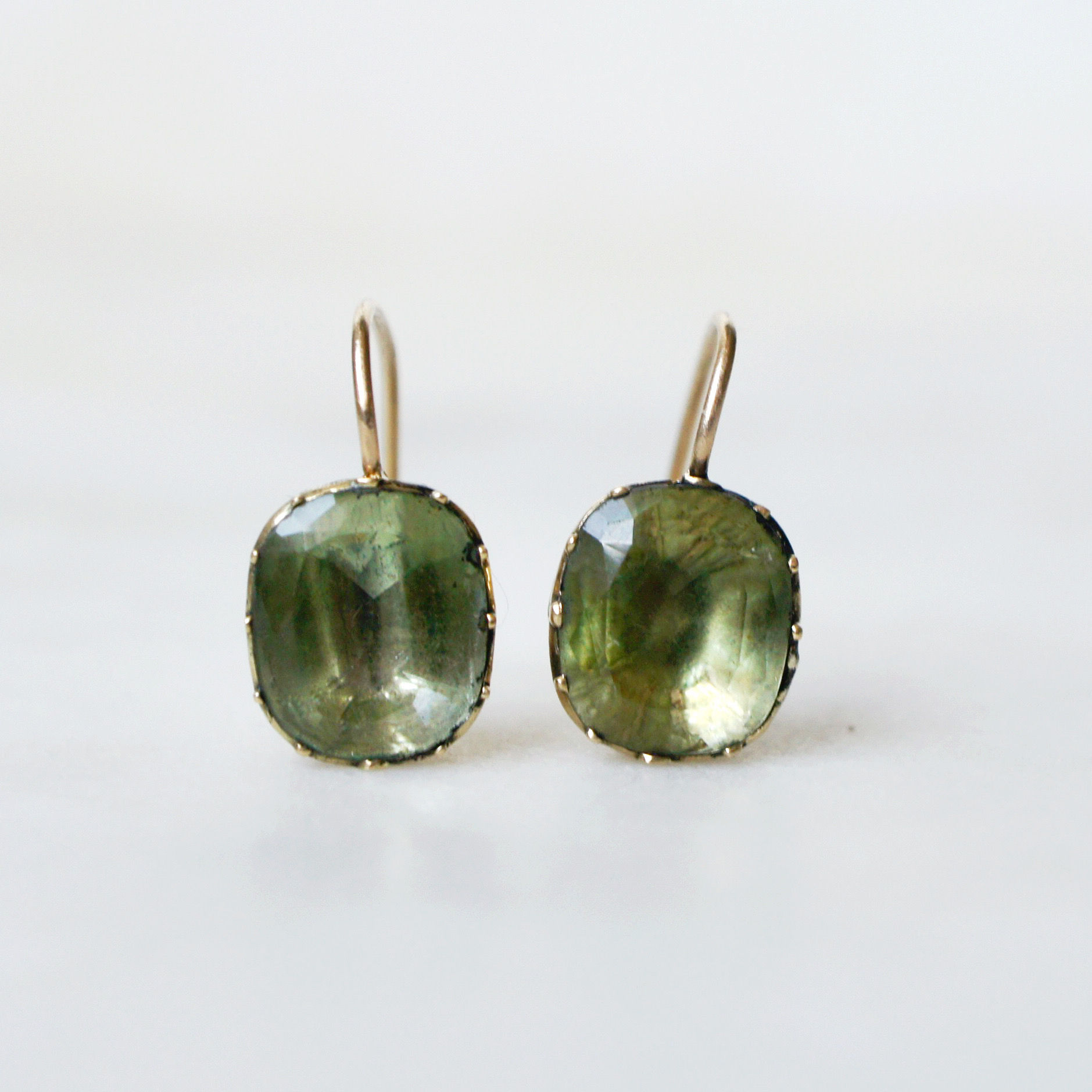 Foil Backed Quartz Georgian Earrings