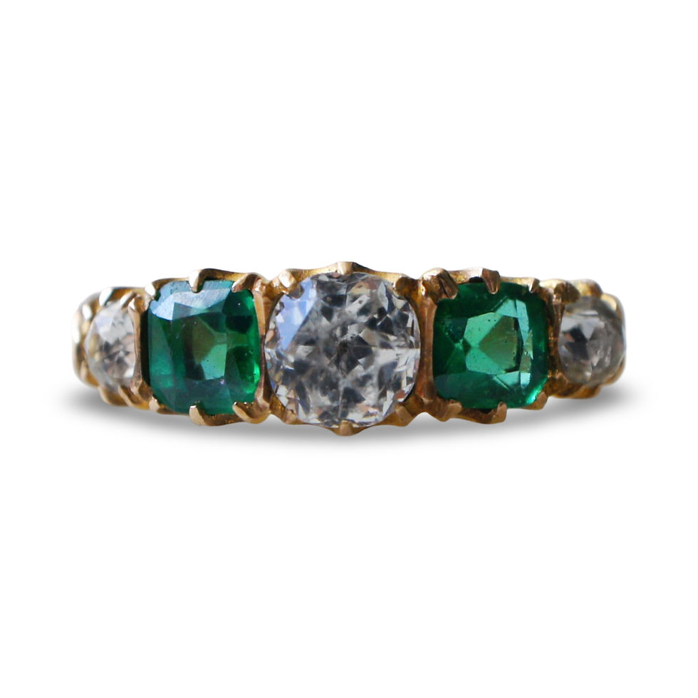 Emerald Paste Five Stone Ring