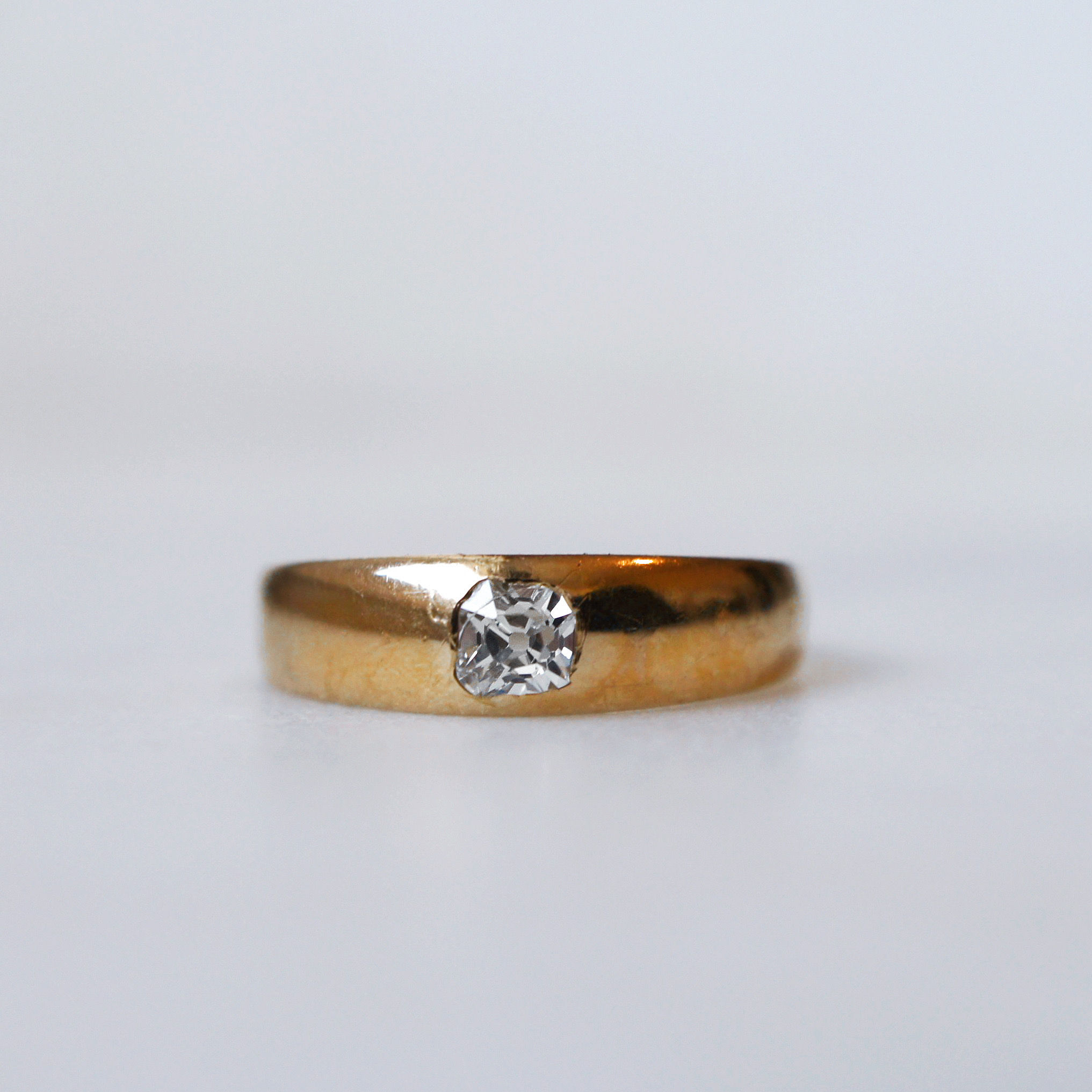 Old Cut Cushion Inlaid Ring