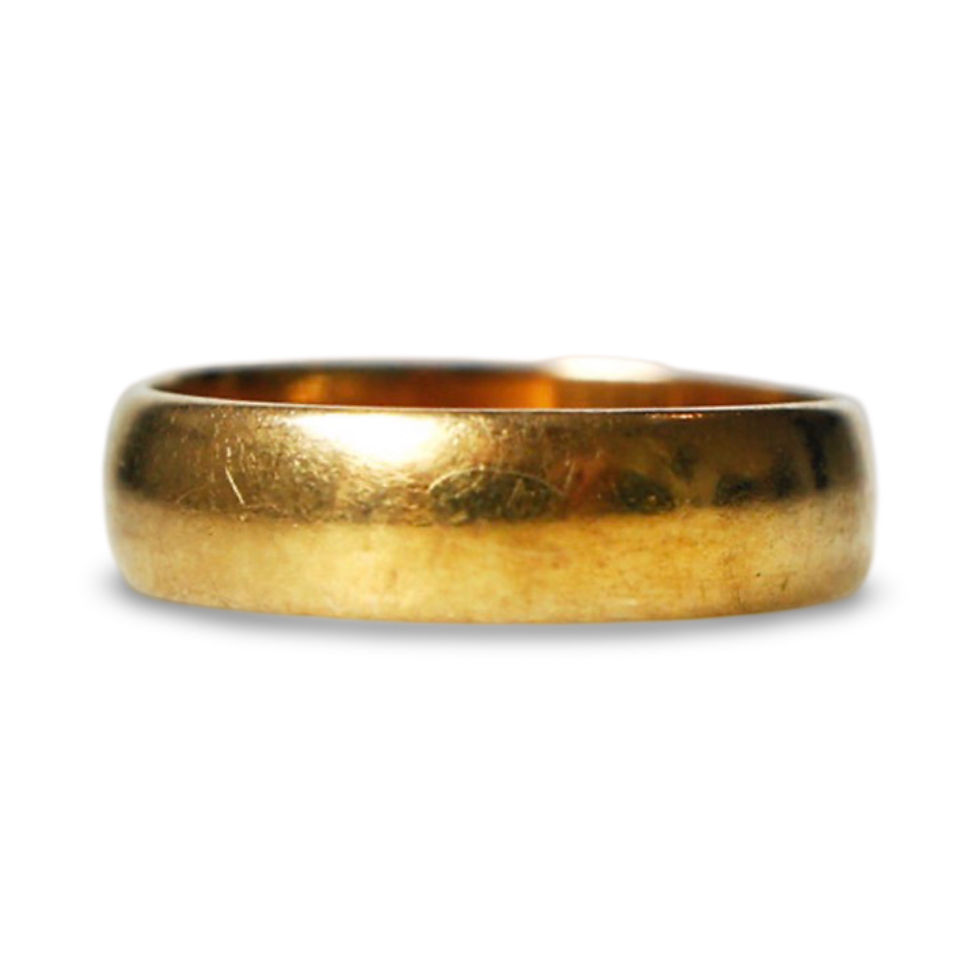 1916 22ct Gold Wedding Band – 4.4g
