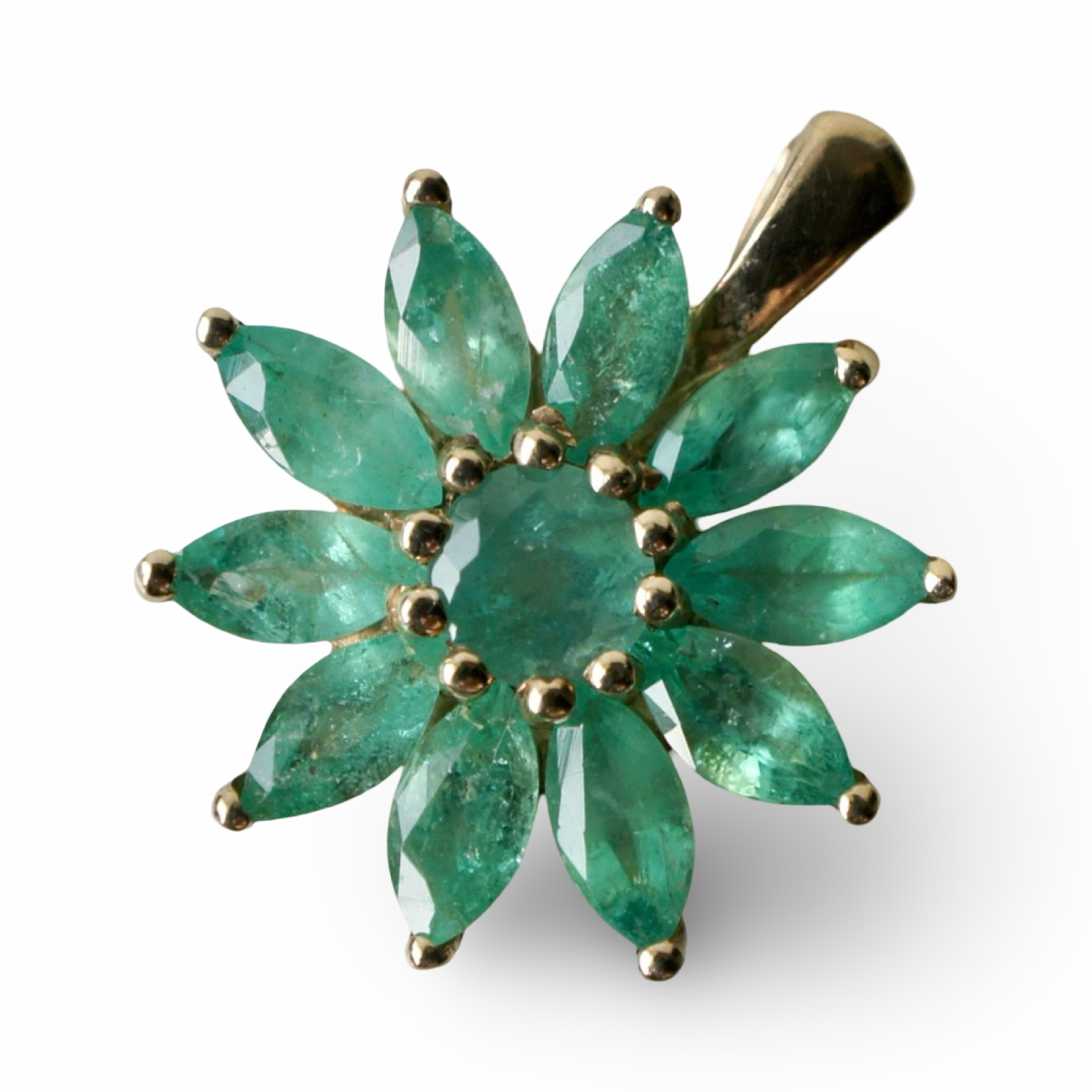 Emerald Flower Pendant