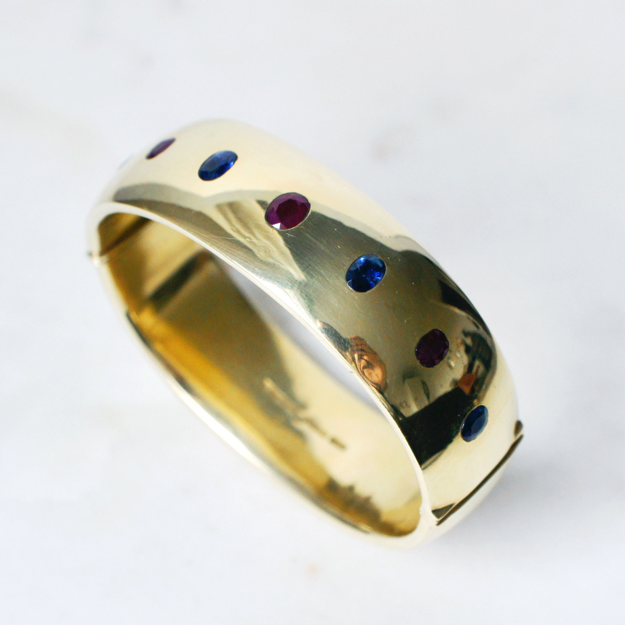Exquisite Ruby & Sapphire Bangle – 54.4g