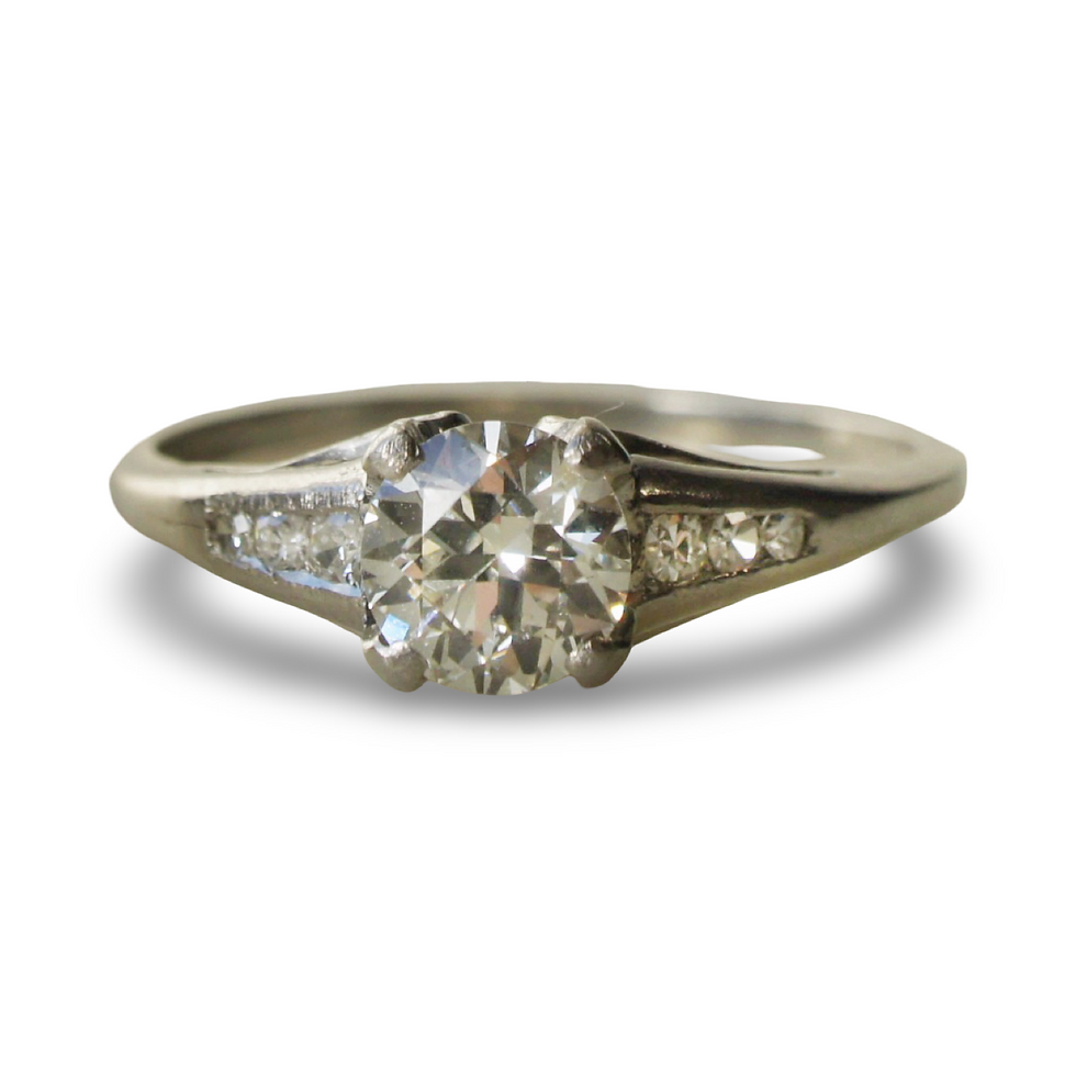 0.87ct Diamond Solitaire Ring with Diamond Shoulders