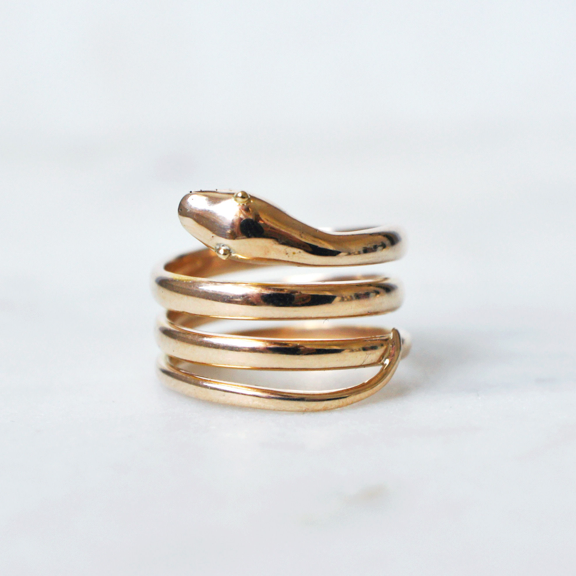 Coiled Antique Snake Ring