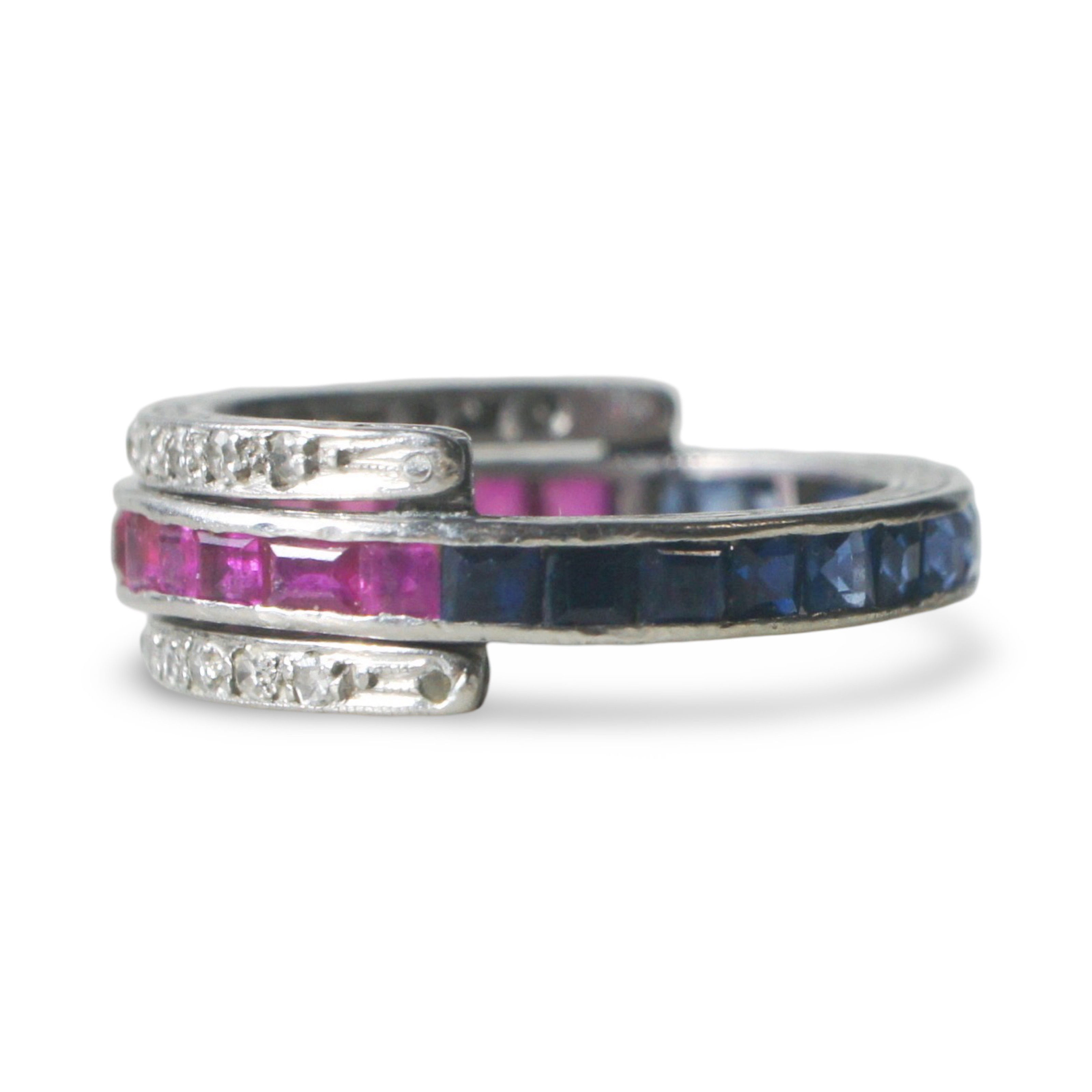 Antique Ruby & Sapphire Day to Night Ring