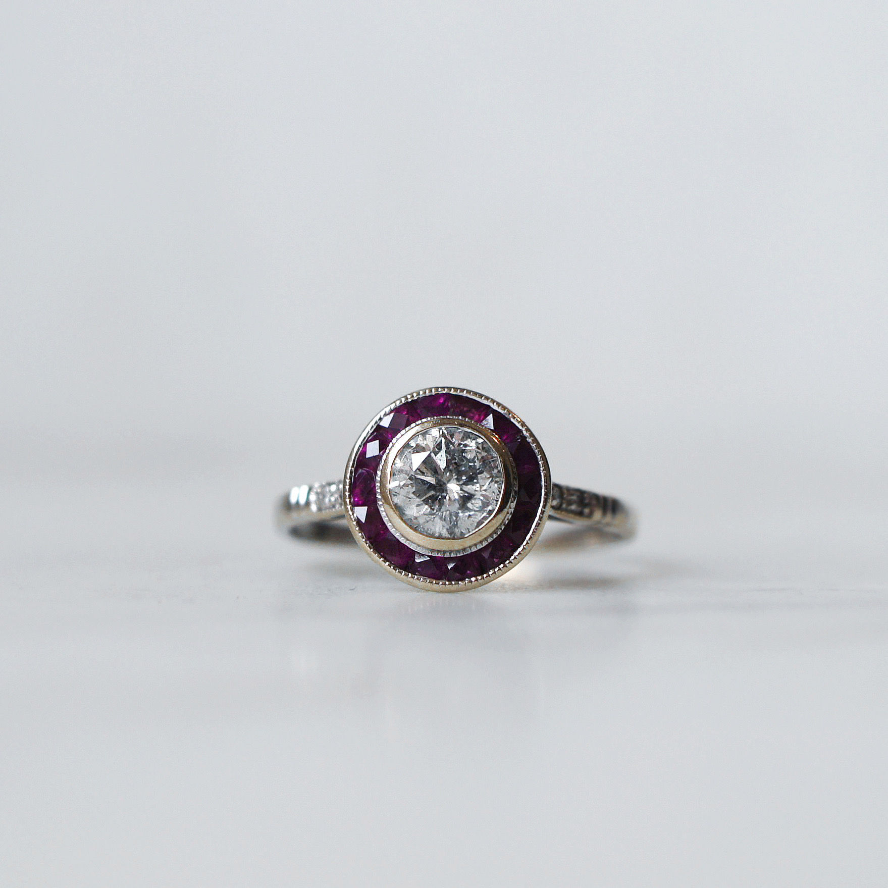 Ruby and Diamond Target Ring