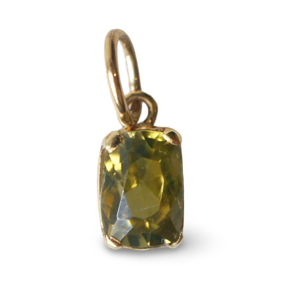 1.30ct Cushion Cut Golden Zircon Pendant