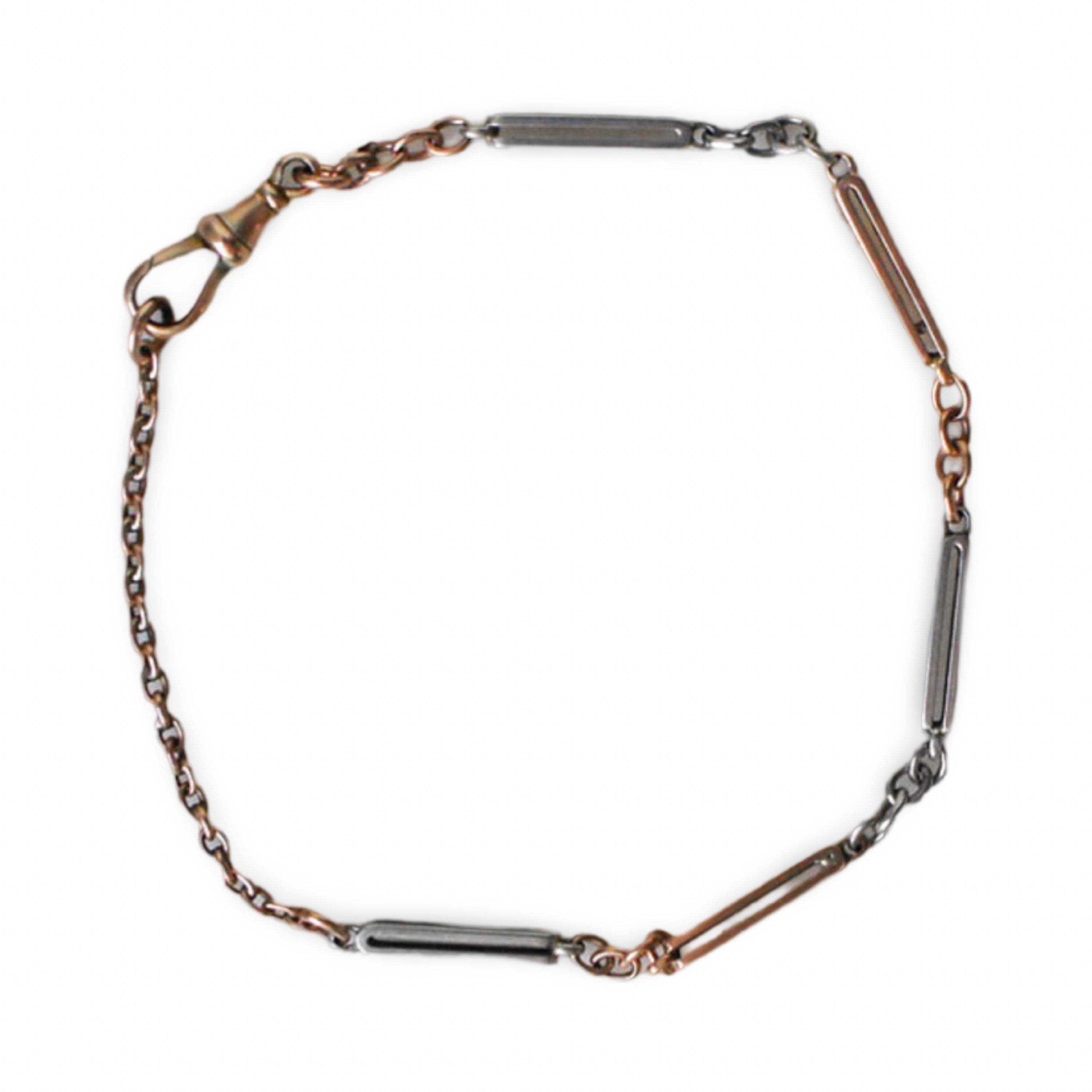 Fancy Link Mixed Metal Bracelet
