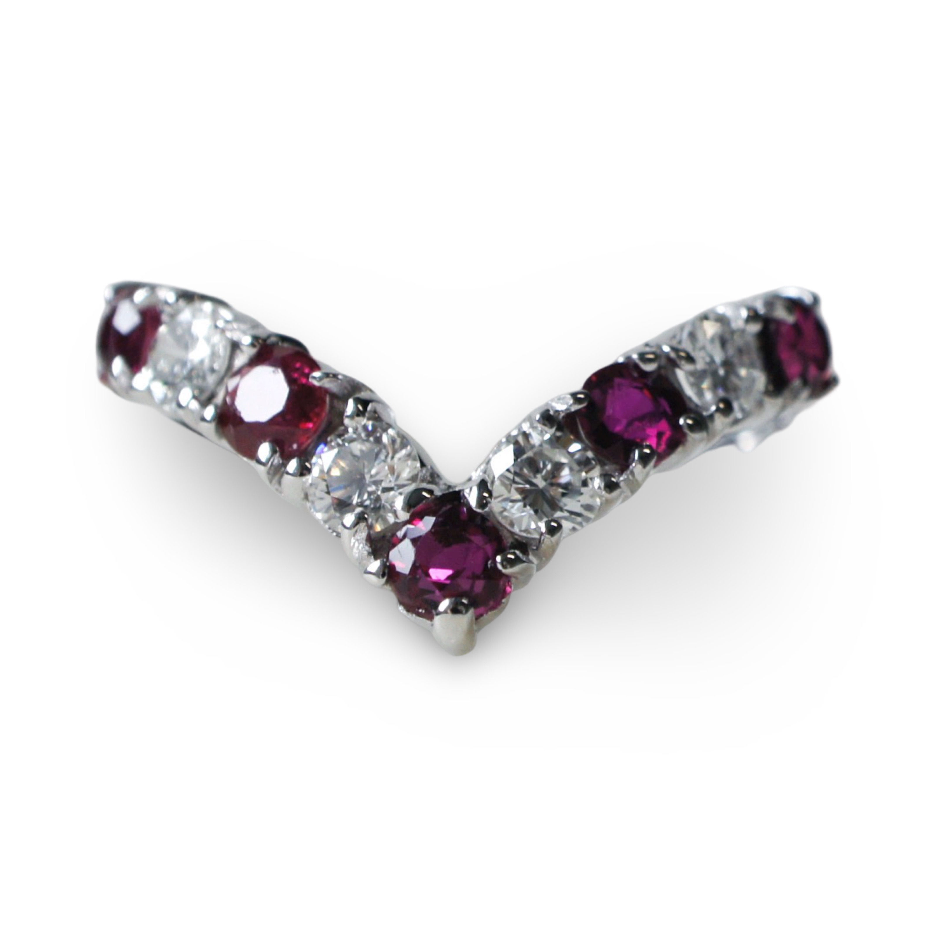 Fine Ruby & Diamond Wishbone Ring