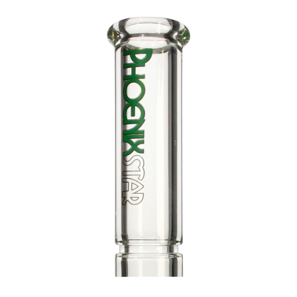 Thumbnail: Phoenix Star logo on glass bong tube