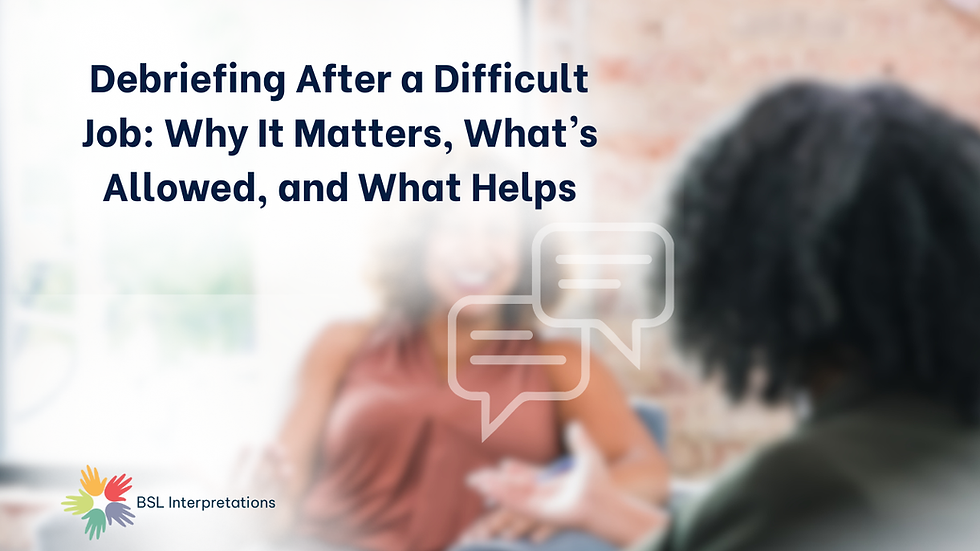 Debriefing After a Difficult Job: Why It Matters, What’s Allowed, and What Helps