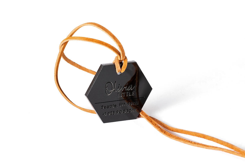 Thumbnail: Hexagon Acrylic Tag - Shiny Black - B3/M2