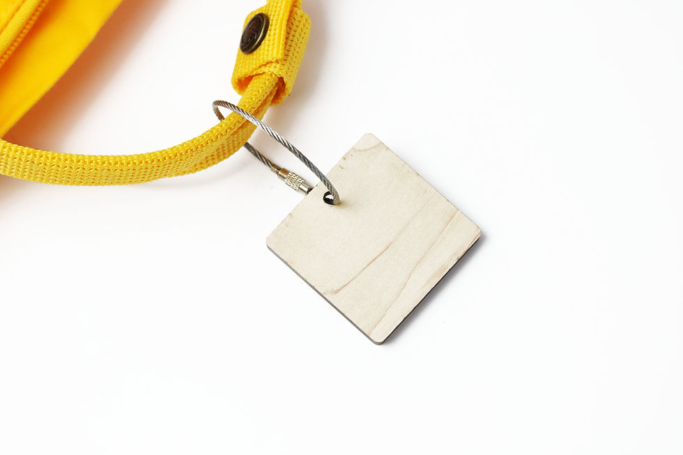 Thumbnail: Wood Engraved Luggage Tag - 01A