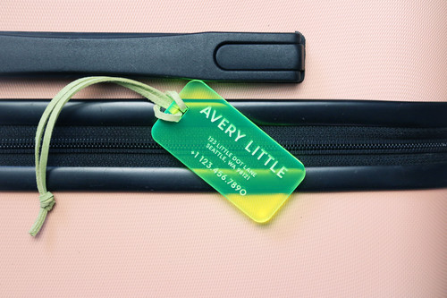 Rectangle (M) Acrylic Tag - Transparent Lime - L4/A2 | Little Dot Studio