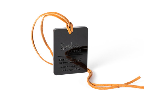 Vertical Rectangle Acrylic Tag - Shiny Black - M1/O1 | Little Dot Studio