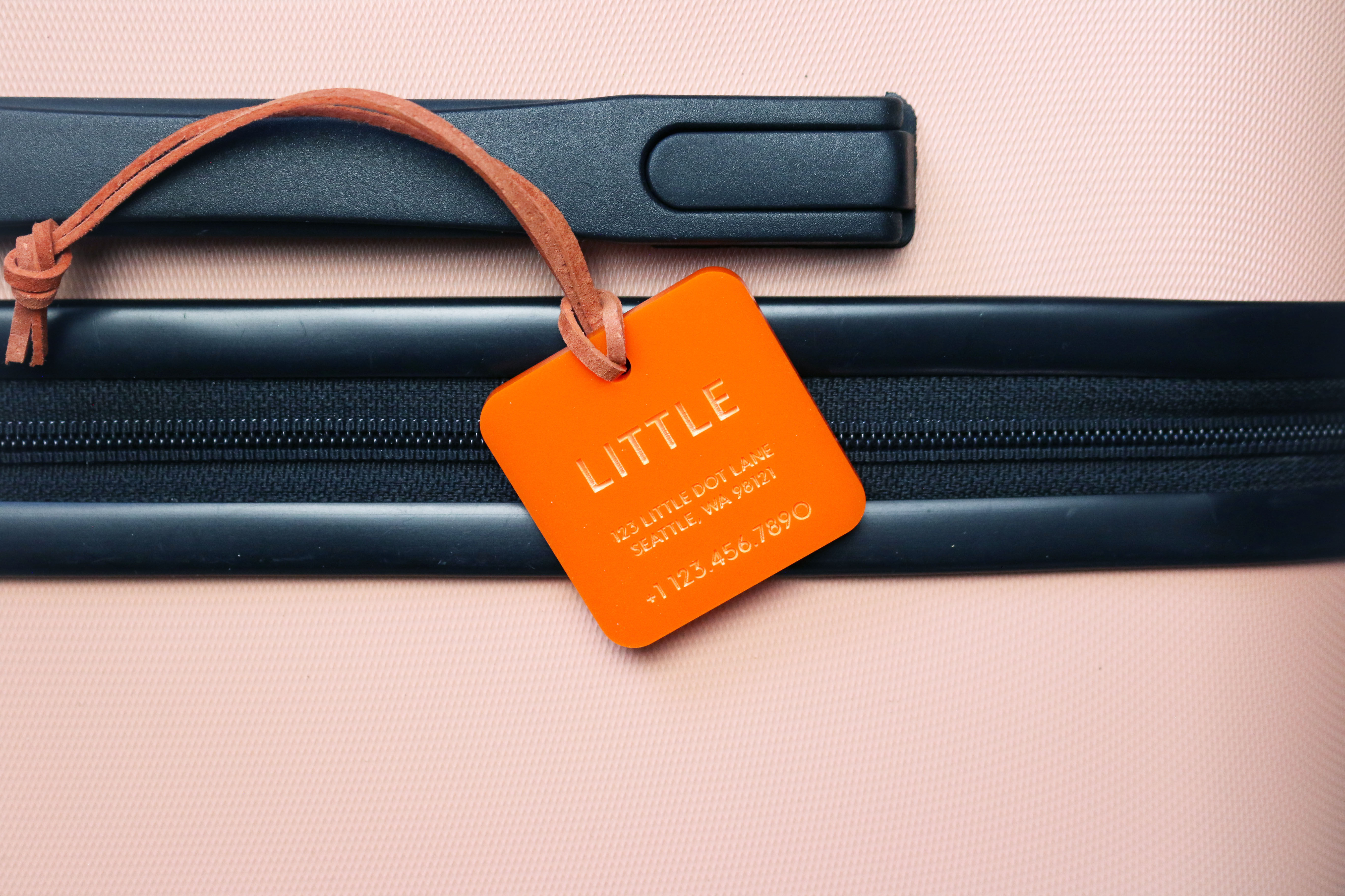 Square Acrylic Tag - Orange - A1/B1