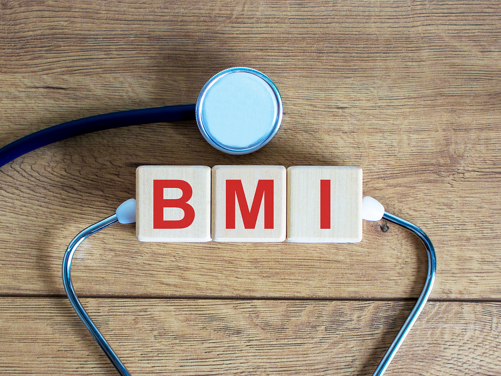 bmi written on playing cubes with a stethoscope listening to it