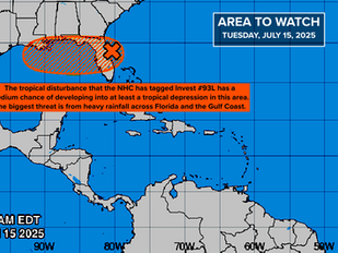 Disturbance continues to drench Florida - could develop in the Gulf