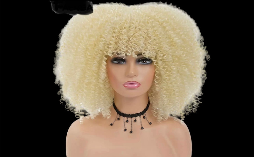 Thumbnail: Short Hair Afro Kinky Curly Synthetic Wigs With Bangs 