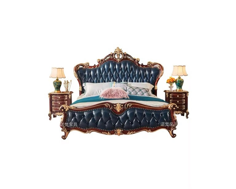 Thumbnail: NatureCares Home Luxury Nordic Royal Leather Wood Bed Frame King/Queen BedFrame