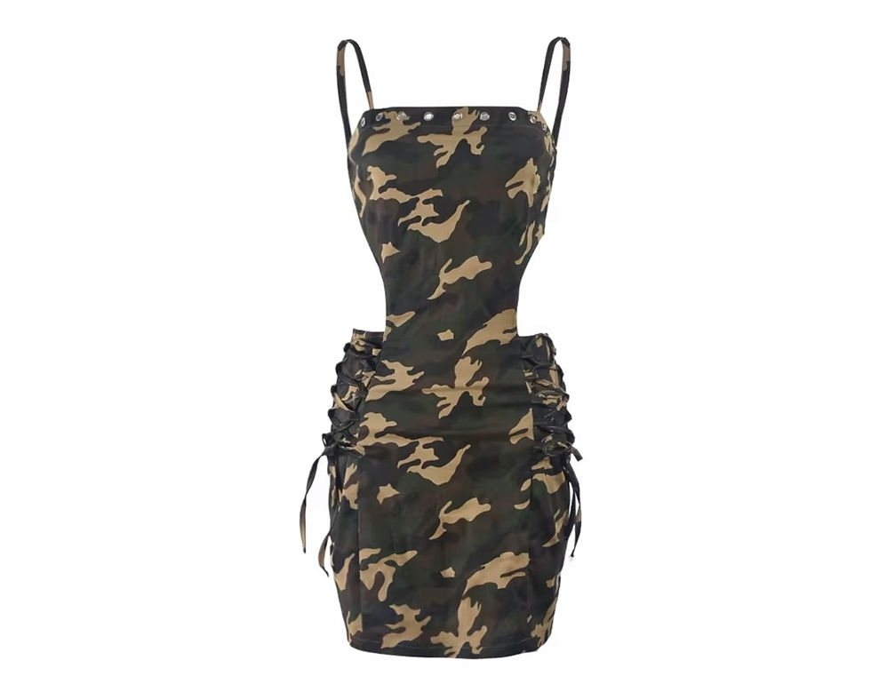 Thumbnail: Dela-Rizon Camouflage Lace-up Outfit 