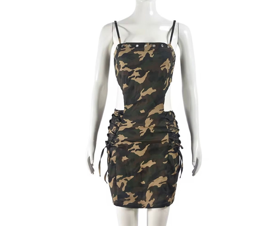 Thumbnail: Dela-Rizon Camouflage Lace-up Outfit 
