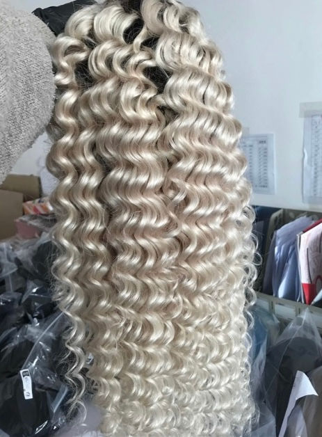 Thumbnail: Ash Blonde Brazilian Human Hair HD Swiss Lace Front Wig