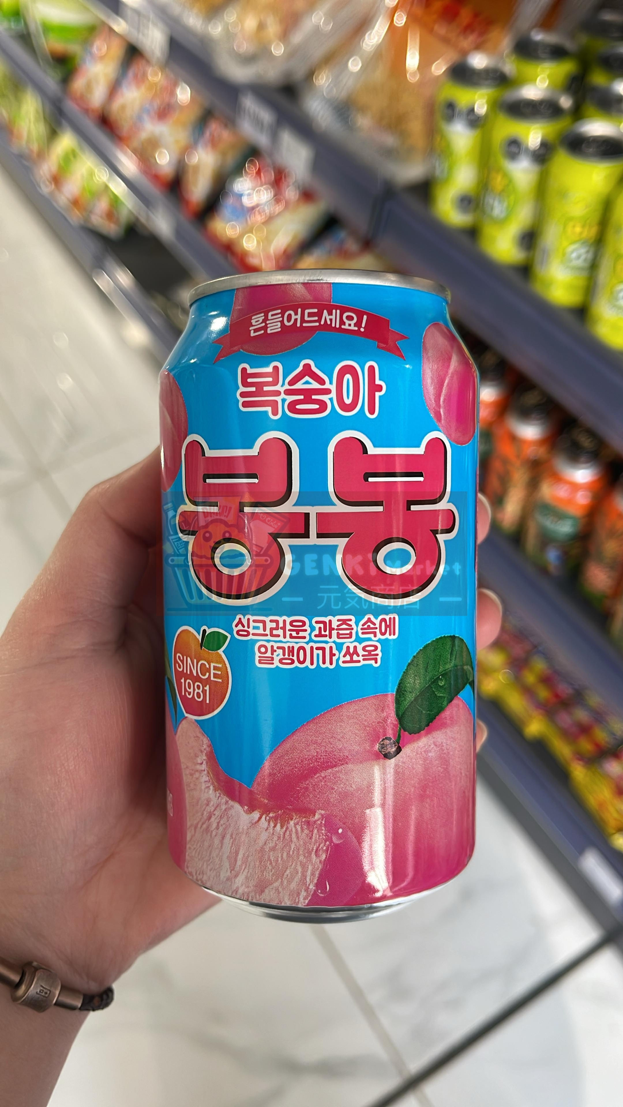 Korea Bong Bong Peach Juice Drink With Sac 韓國水蜜桃果汁(含果肉) 340ml