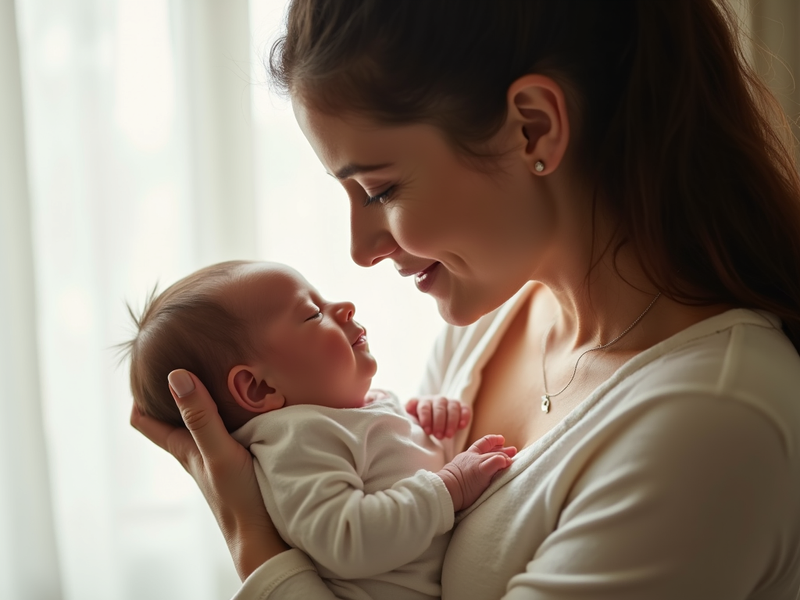 Nahaufnahme eines friedlich schlafenden Babys, Ohr und Arm auf weicher Decke.