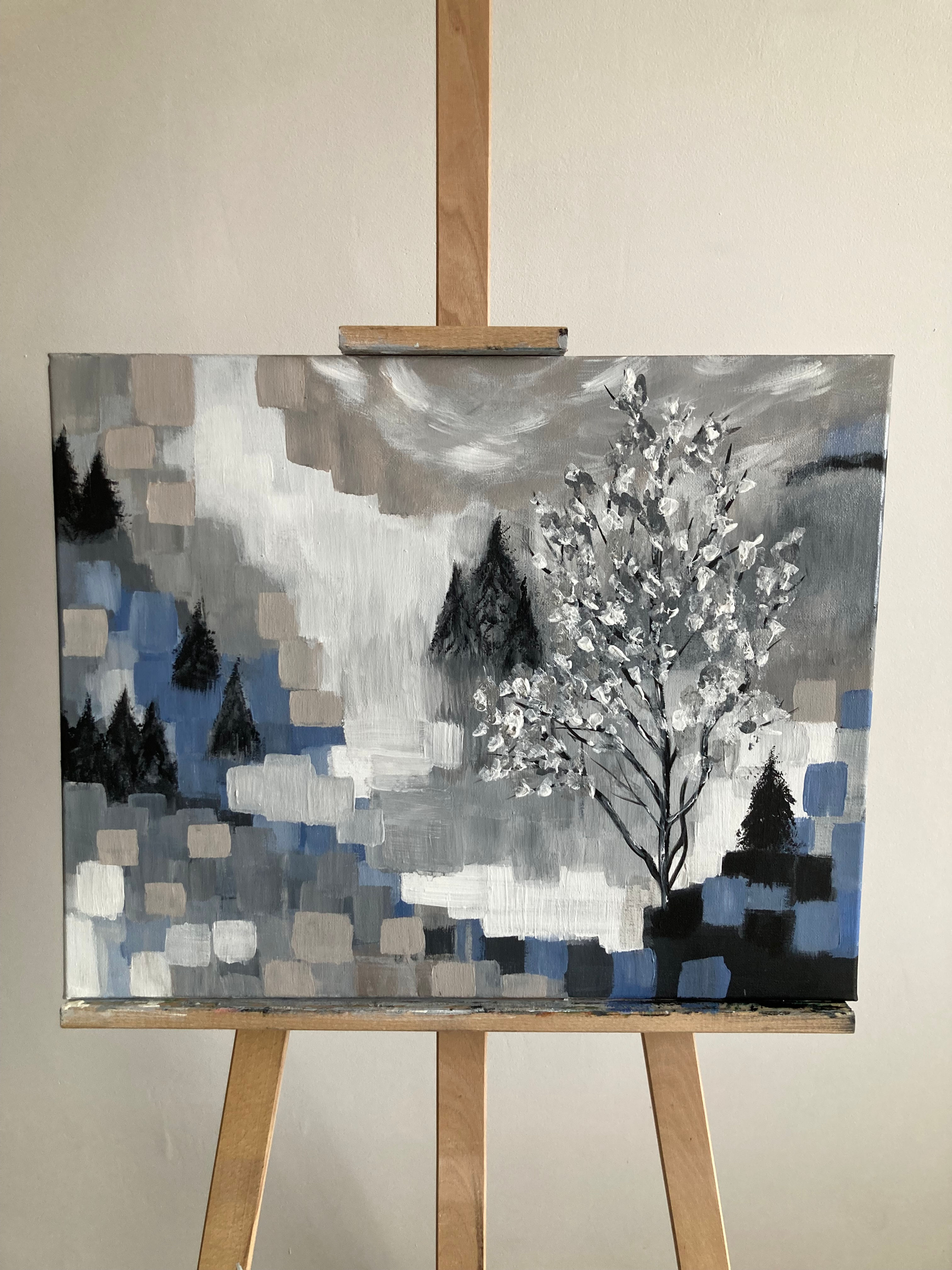 "Zima w górach" - obraz na płótnie