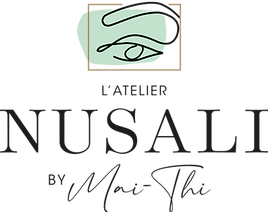 Logo de l'Atelier Nusali, institut de beauté spécialisé en extensions de cils et maquillage permanent à Nice.