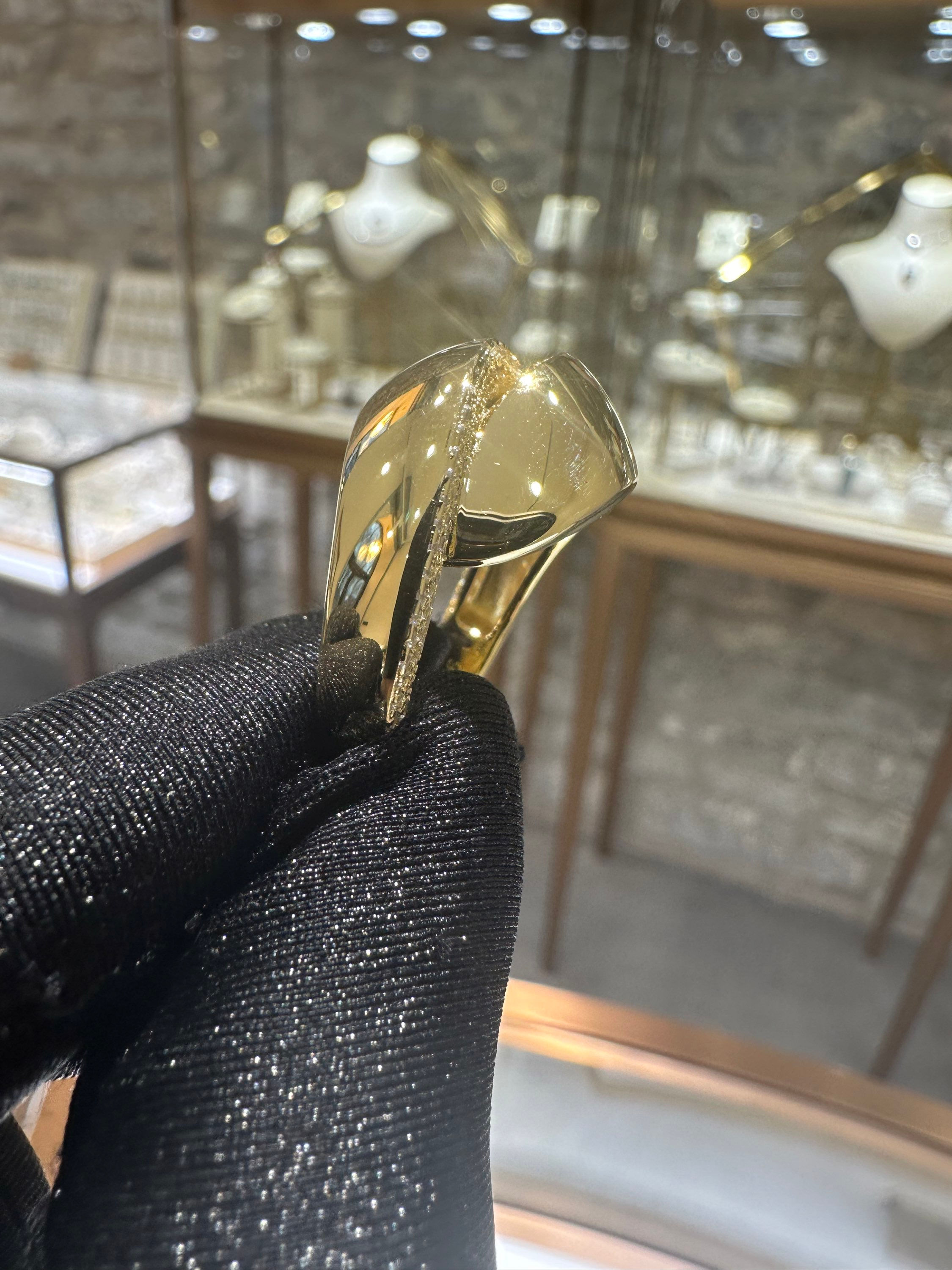 Silver ring yellow gold plated 