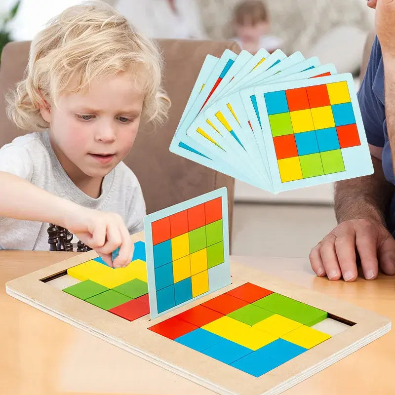 Thumbnail: Child playing pattern tile sliding game – learning puzzle toy India