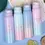 Thumbnail: Blue and pink gradient stainless steel water bottle with motivational quote – Indian school bottle