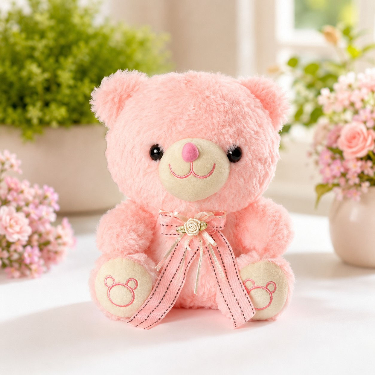 Blush Blossom Teddy Bear- Soft Toy