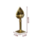gold, brass, copper Murugan Vel idol – compact gold stand for dashboard or home mandir