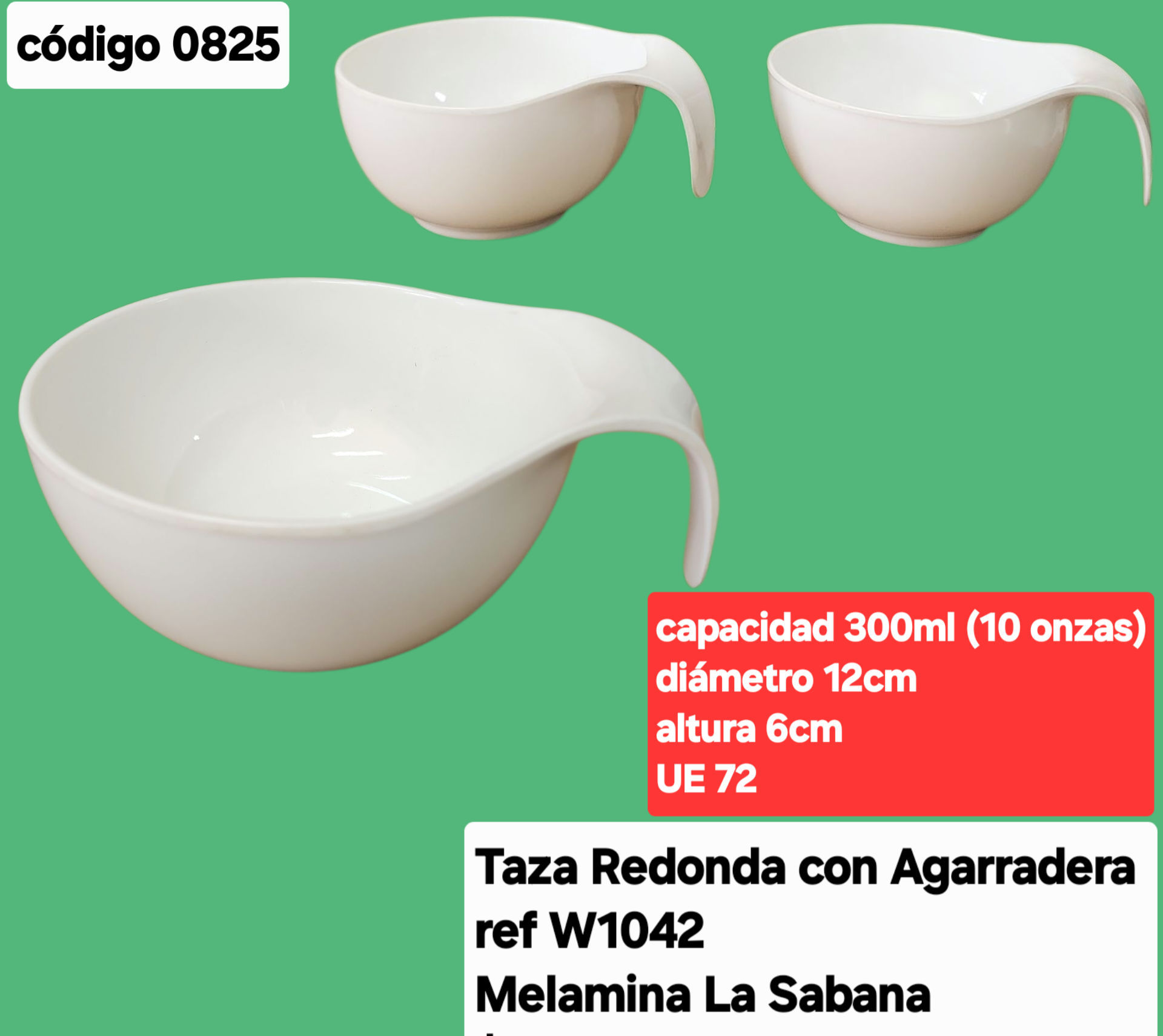 TAZA CON AGARRADERA MELAMINA 