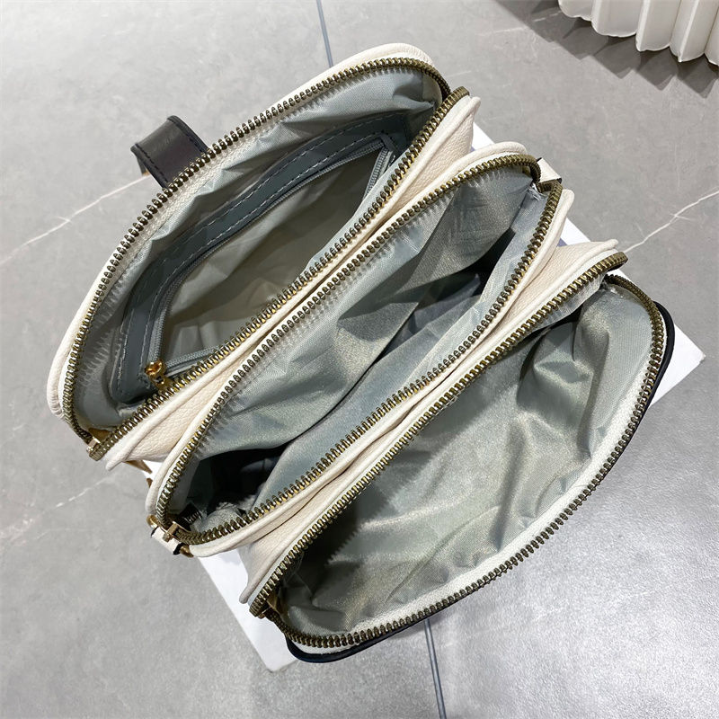 Thumbnail: Trendy Faux Leather Shoulder Bag - Women's Casual Zipper Purse With Removable St