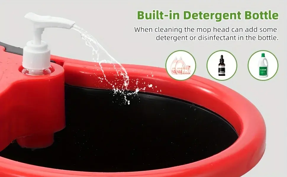 Thumbnail: Heavy Duty Spin Mop Bucket Set, Self Cleaning with 3 Microfiber Heads, 360° Rot