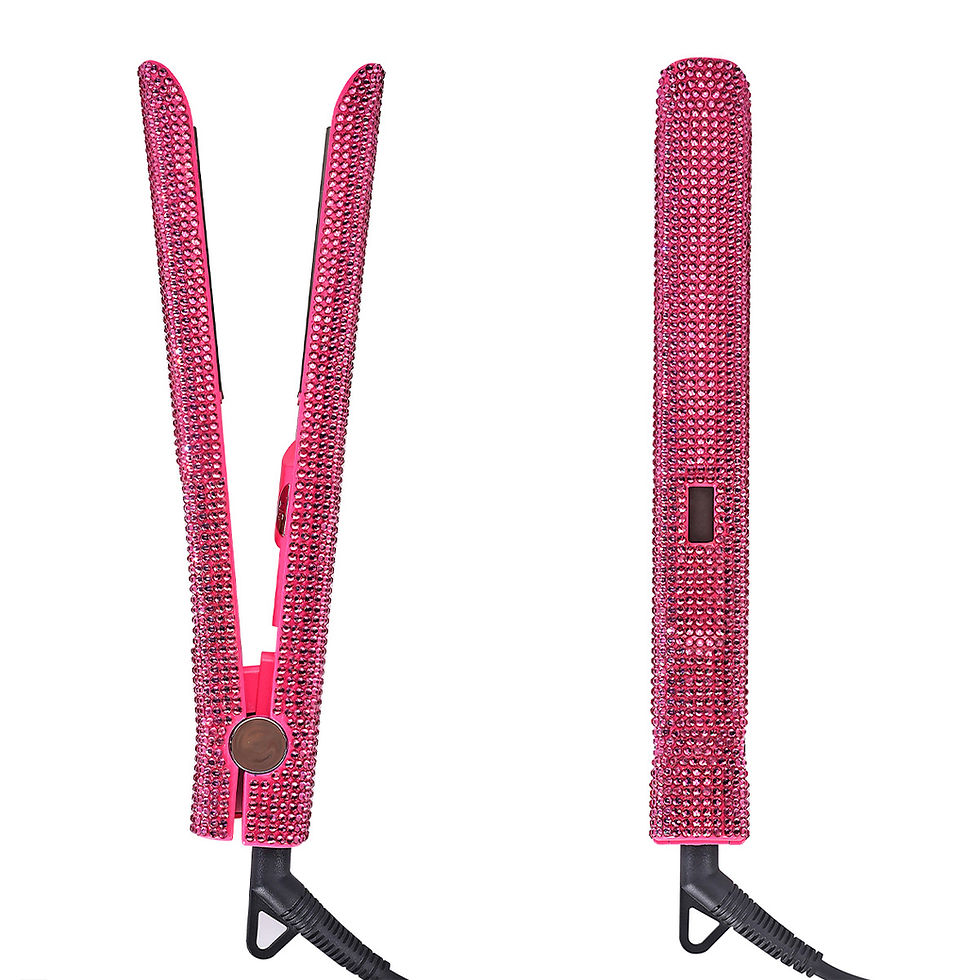 Thumbnail: Bling Rhinestone Hair Straightener 2in 1 Flat Iron Hair Straightener Curler for 