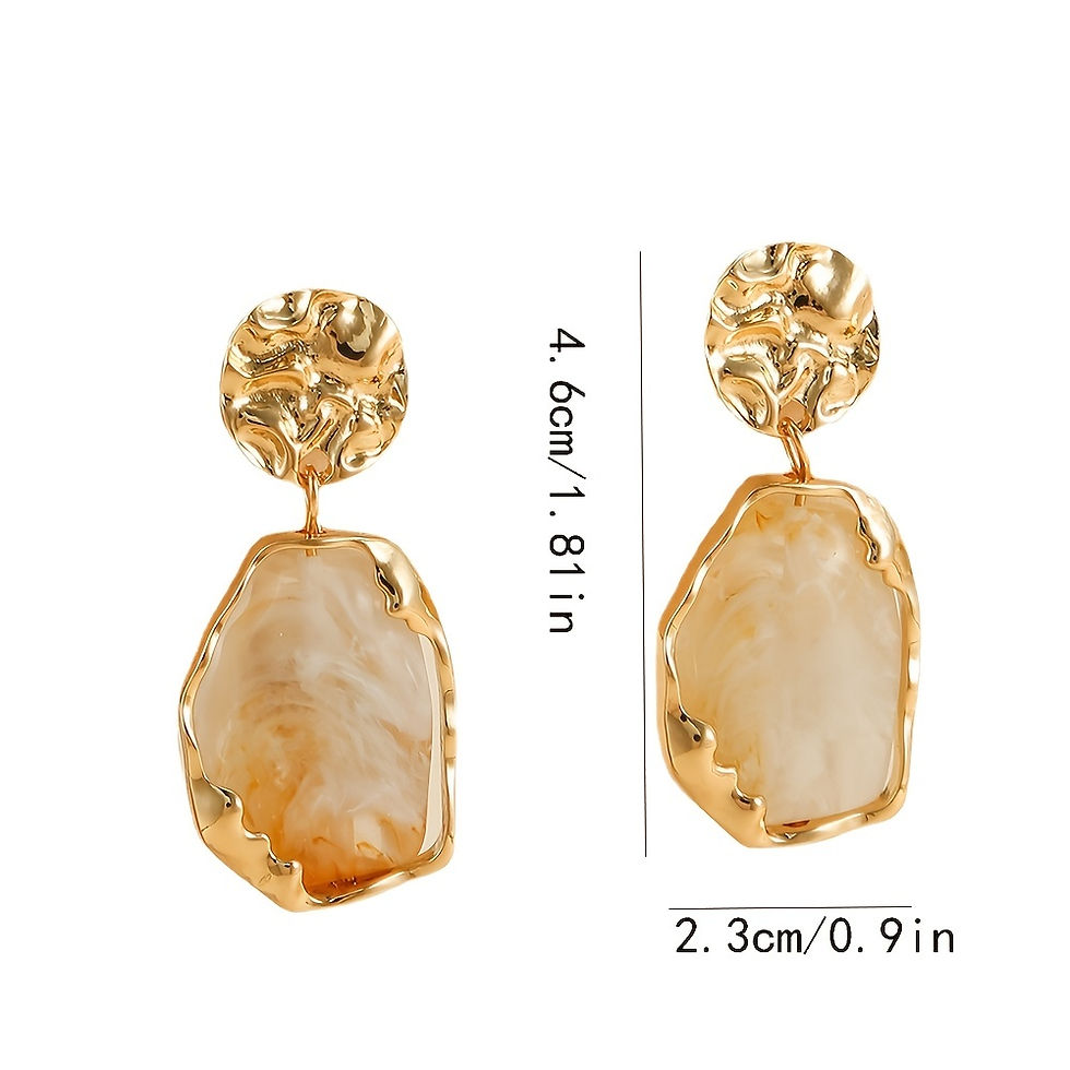 Thumbnail: A pair of resin geometry earrings Fashion earrings Vintage irregular pendants te