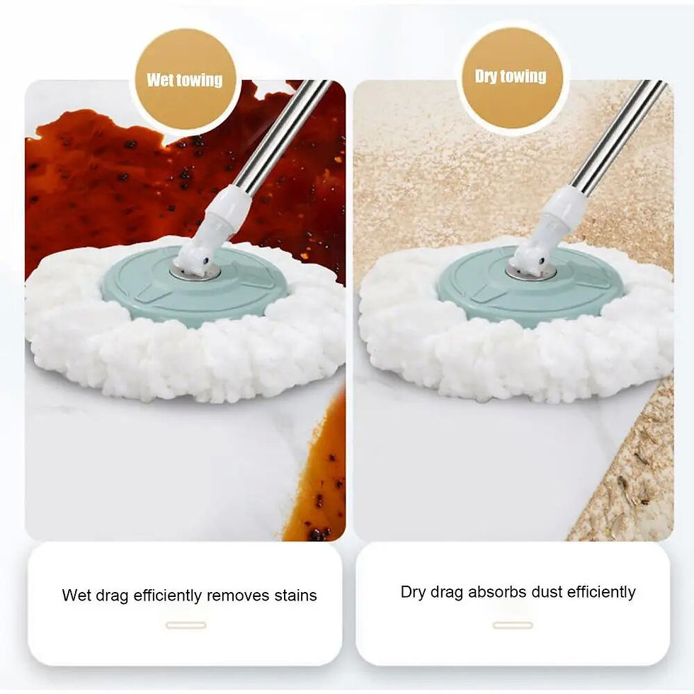 Thumbnail: Spin Mop Bucket System with Wringer Set Automatic Dehydration Magic Flat Mops Ho
