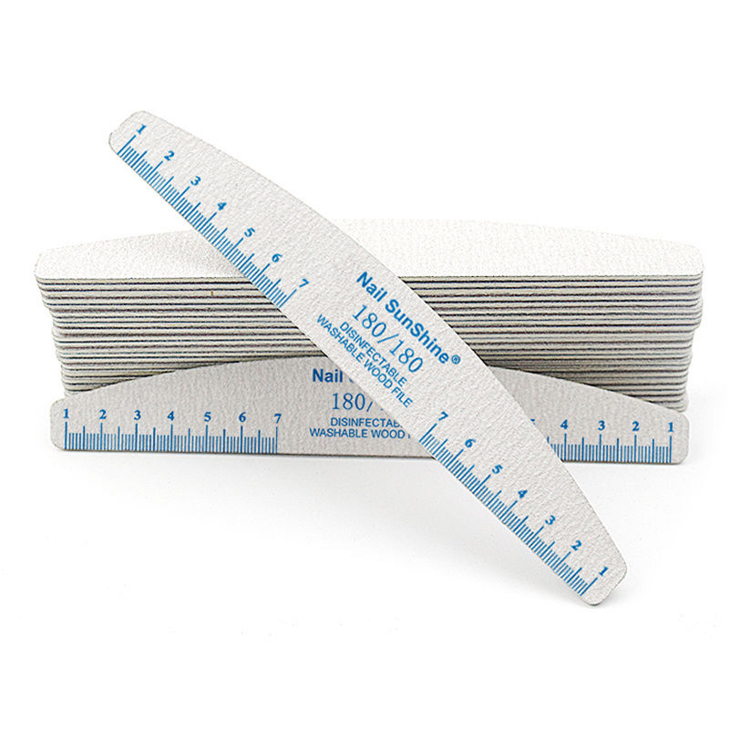Thumbnail: 10pcs Nail Files & Buffers Set, Half-Moon Shape, Synthetic Paper Sandpaper, Non-