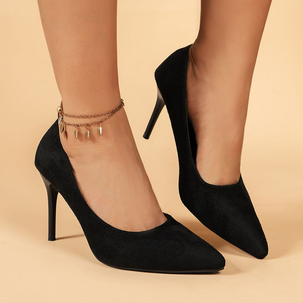 Thumbnail: Women's Pointed Toe High Heels, Sexy Black Slip On Stiletto Court Pumps, Versati