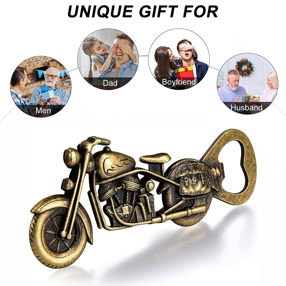 Thumbnail: 1pc Golden Motorcycle Bottle Opener - Perfect Gift for Beer Lovers and Men - 5 I