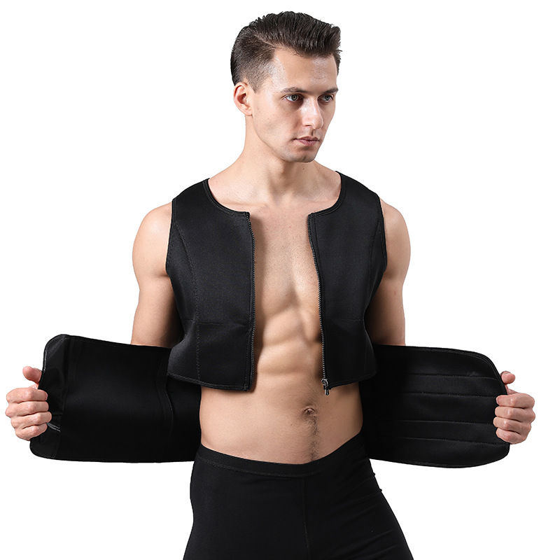 Thumbnail: TKPARK Men's Adjustable Compression Tank Top & Waist Trainer - High-Elasticity W