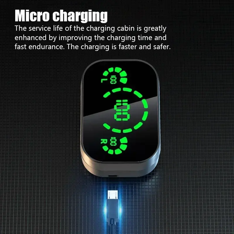 Thumbnail: NEW TWS YD03 Wireless Bluetooth Headset with Mic Earbuds Charger Box LED Fone Bl